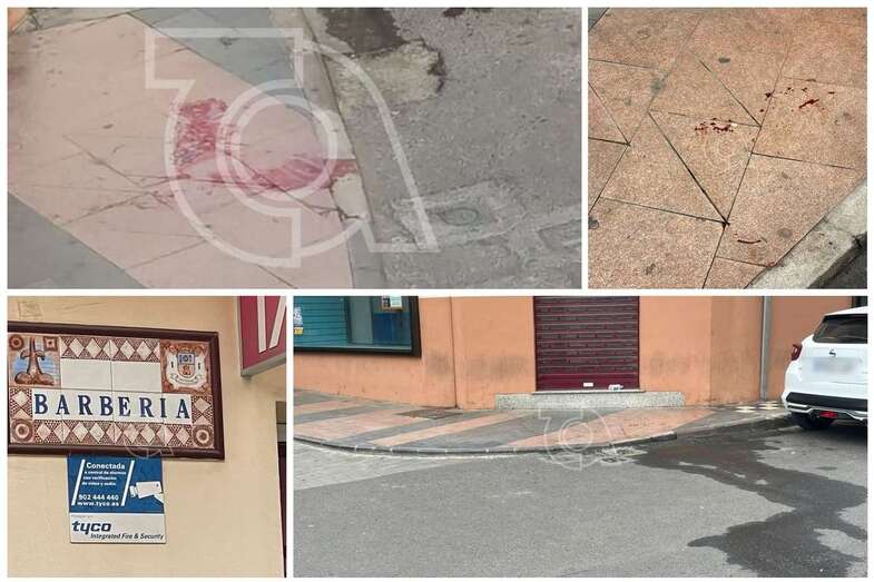 Charcos de sangre en la calle de Barbería/TA.